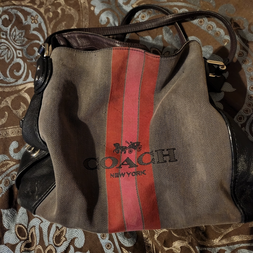 Authentic Coach Bag Brown&Maroon